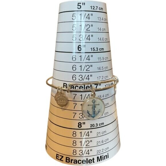 Nautical Theme Alex & Ani Silver-Tone Expandable Charm Bangle Bracelet - Picture 2 of 4